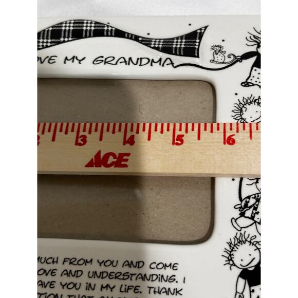 Vintage I love my Grandma Picture Frame Poem Sentiment Children 4" x 6" pottery - Picture 10 of 11